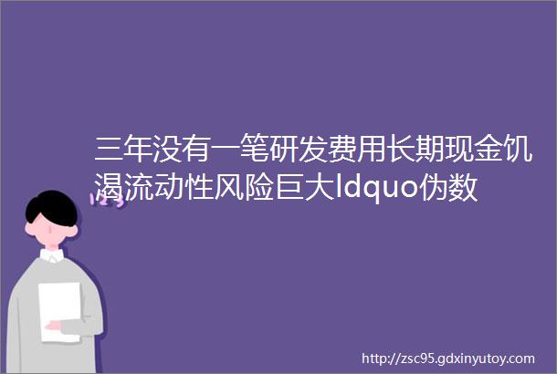 三年没有一笔研发费用长期现金饥渴流动性风险巨大ldquo伪数字营销概念股rdquo时空视点港股IPO风云